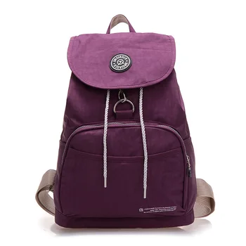 

5PCS / LOT Fashion Casual Waterproof Nylon Backpack Bag for Women Girls Candy Color Student School Bag Travel Backpack