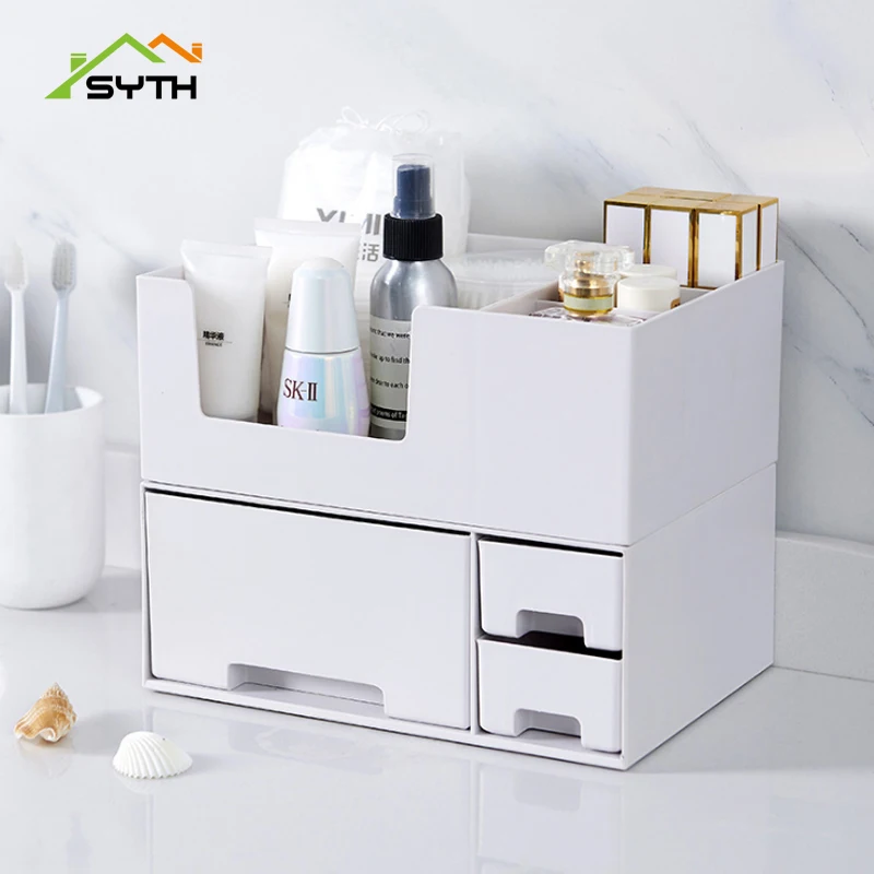  SYTH Desktop Cosmetic Organizer Makeup Storage Boxes BinsCosmetic Storage Box Makeup Brush Desktop 