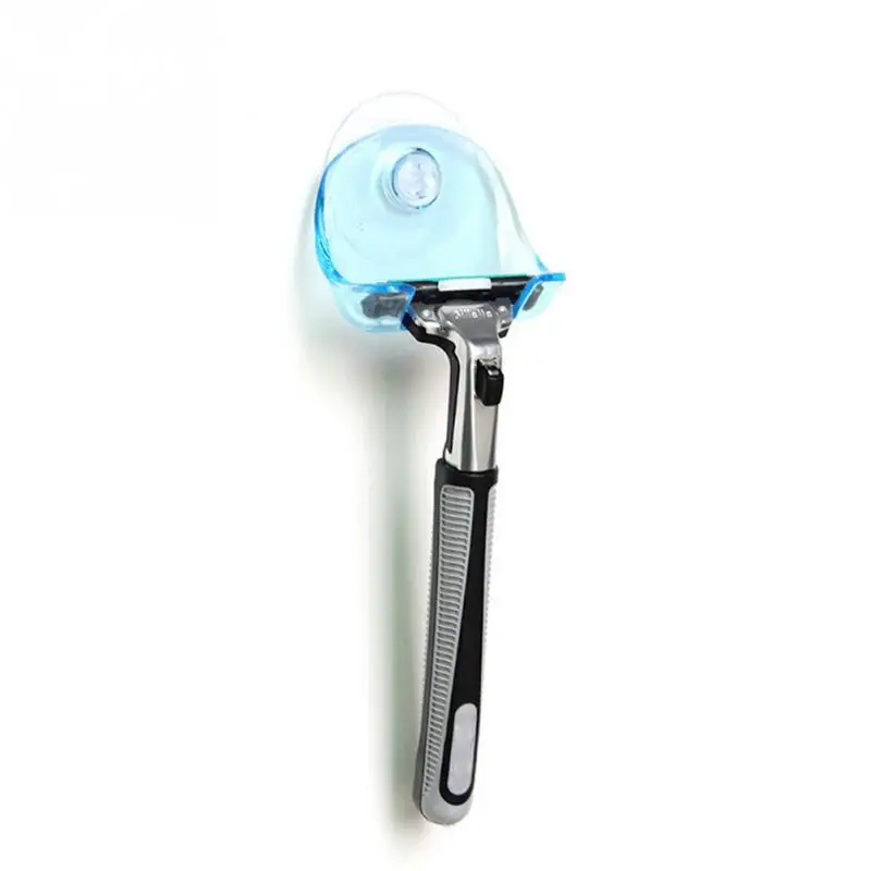 

Manual Blue Plastic Portable Wall Hanger Suction Cup Razor Hook Shaver Holder