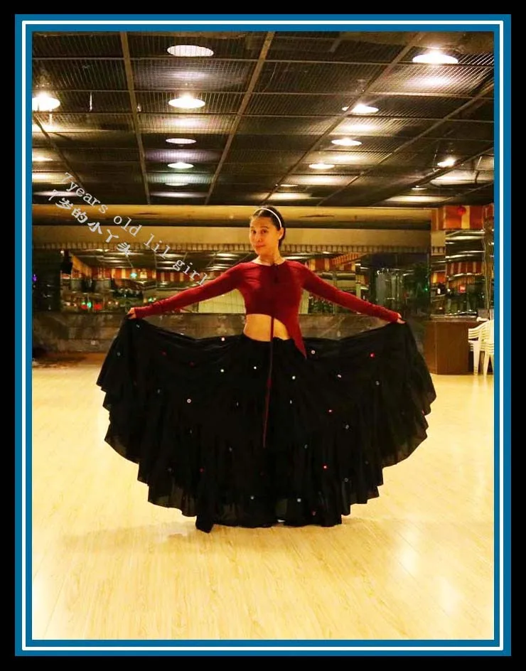 

cotton 4tiered 16yards Ats Gypsy tribal belly dance skirt EH72