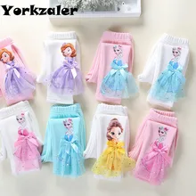 Cute Girl Elsa Anna Cartoon Trousers Kids Anime Leggings Colorful Long Pants 3D Princess Doll Legging Children Clothing