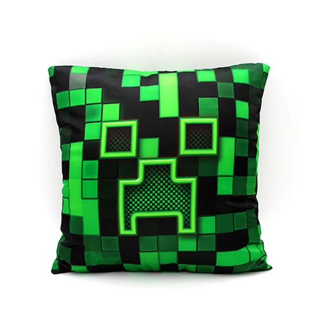 2017 New 15" Minecraft Pillow Plush Tool Stuffed Creeper Cushion Adults