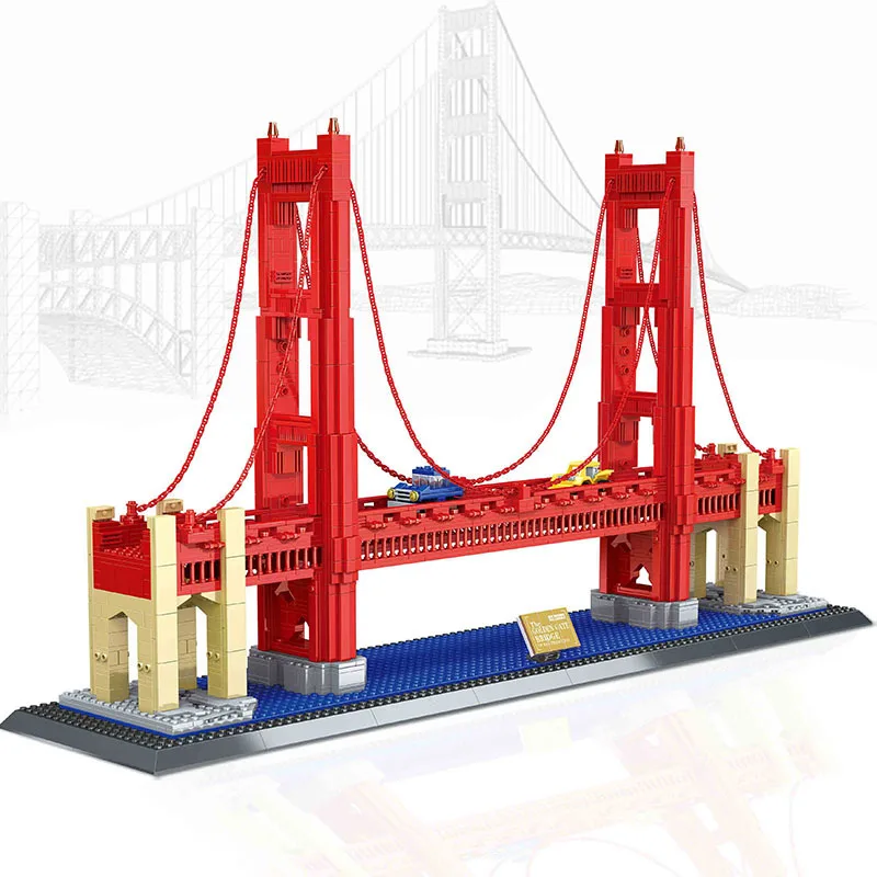 8023 6210 знаменитая Строительная серия Golden Gate Bridge 1977 шт. строительные блоки кирпичи