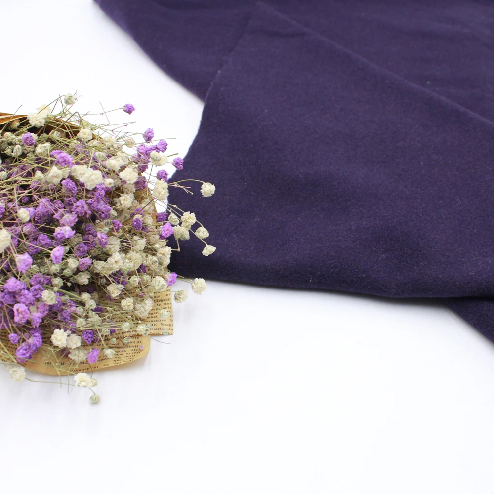 

YLSX Autumn and Winter Purple Quality Solid Color Woolen Fabric DIY Coat Cape Skirt Wool Fabric 45cmX45cm 150cmX50cm