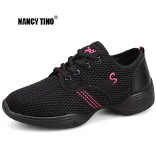 NANCY TINO/Женская Профессиональная танцевальная обувь; Спортивные Мягкие женские дышащие туфли для репетиций современные танцевальные кроссовки для джаза