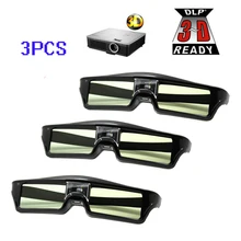 Free Shipping!!3pcs/lots ATCO Professional Universal DLP LINK Shutter Active 3D Glasses For 3D Ready DLP Projector