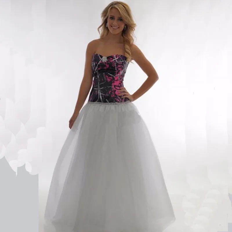 Pink Muddy Girl Camouflage Wedding Dresses 2019 Camo Detachable