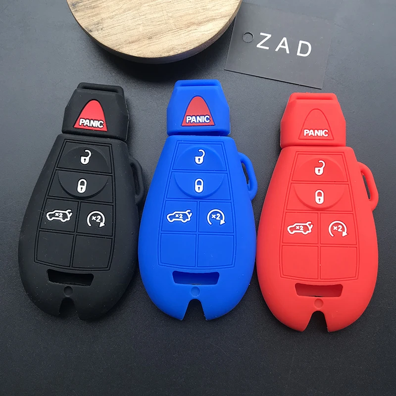 ZAD Silicone car key cover Case for Jeep Grand Cherokee Compass Patriot