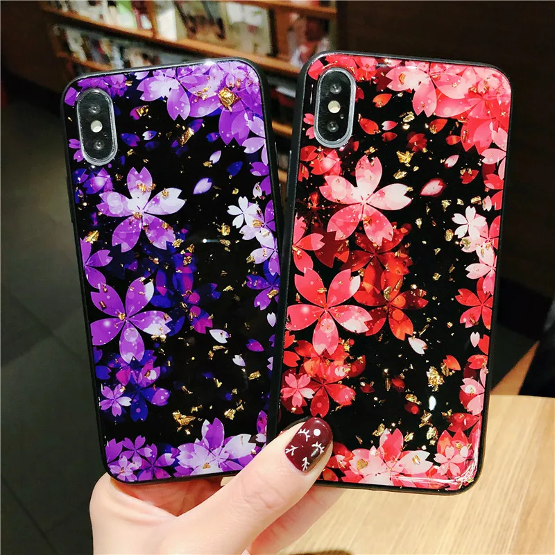 

For OPPO F5 F7 F9 A3 A5 A7 A79 A57 A59 A83 F1S R17 R11 s R9 Plus Phone Case Bling Gold Sequins Flower Floral Cover coque capa