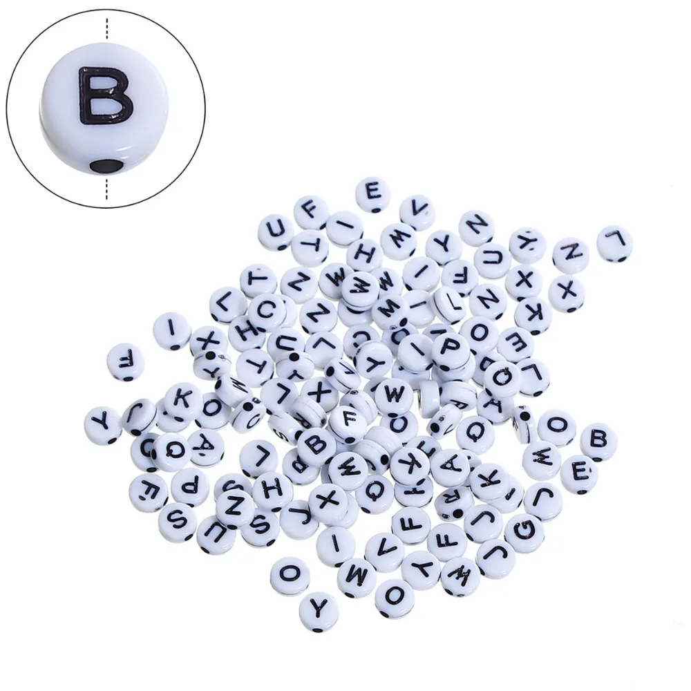 DoreenBeads Acrylic Spacer Beads (Vertical Hole) Round Black & White