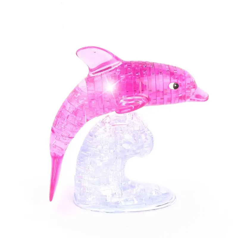 DIY хрустальный Дельфин 3D головоломка для детей дети интеллектуальные собранные головоломки игрушка подарок на день рождения