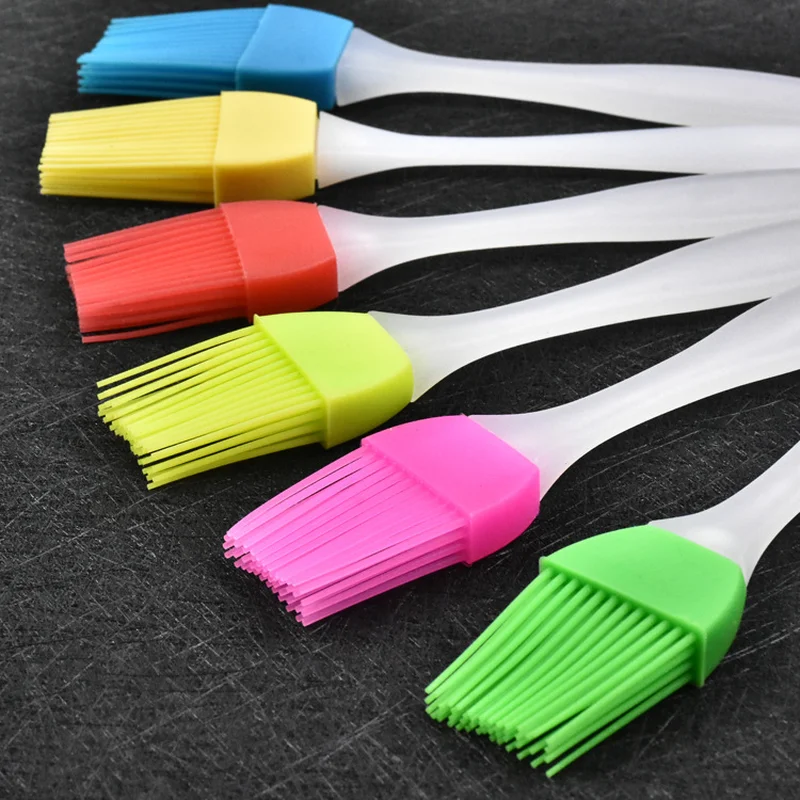 

2PCS Silicone Baking Bakeware Bread Cook Brushes Pastry Oil BBQ baking Basting Brush Tool Color Random pastry bakery tools