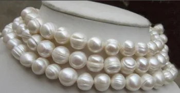 

Natural 9-10 mm White south Cultured Pearl Necklace 80"