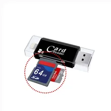Aluminum Multi-in-1 Memory Card Reader / Writer, SD/Micro SD Card Reader Adapter with USB / Micro USB / Type-C for Android