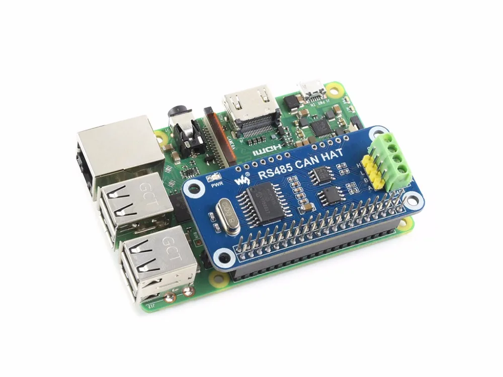 RS485 CAN HAT для Raspberry Pi обеспечивает стабильную дальнюю связь поддерживает платы серии Raspberry Pi