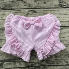 Плотная Одежда для малышей летнее платье для девочек шорты в полоску с эластичной резинкой на талии, для малышей, для девочек шорты с оборками