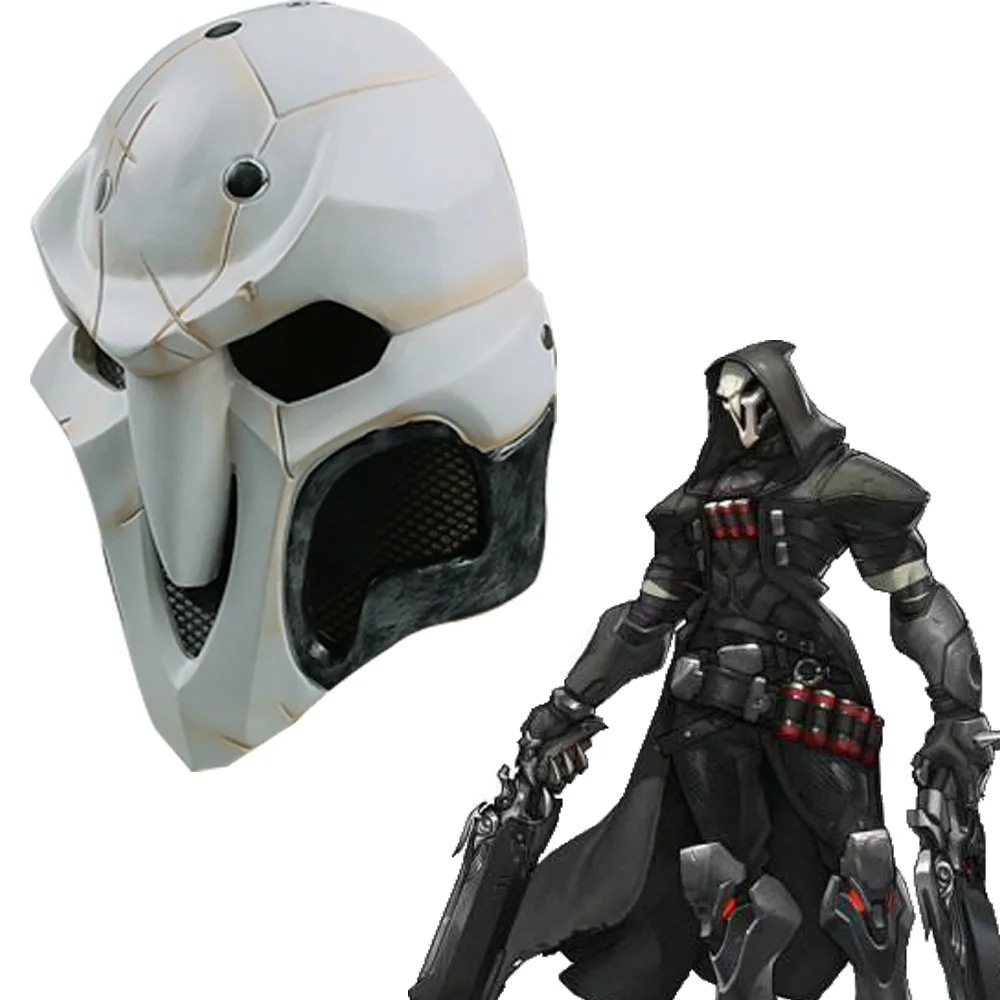 High Quality Over watch Game Mask PVC Cosplay Reaper Mask Helmet Halloween Reaper Party Mask (2)