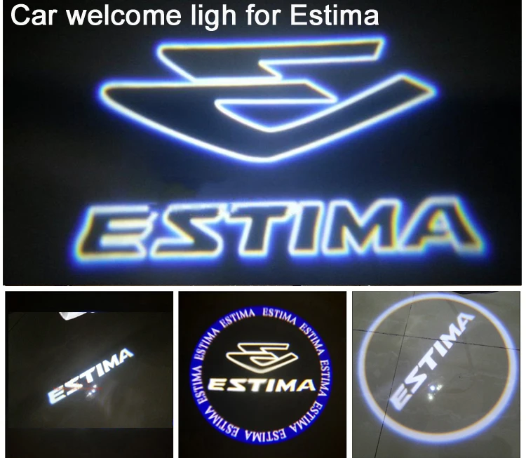 

2x car door Courtesy light ghost shadow welcome light"ESTIMA" logo projector emblem For ESTIMA