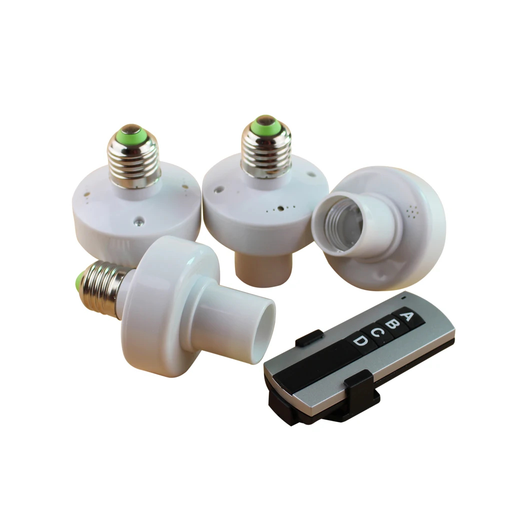 

Hot 4/pcs E27 Screw Frequency 315M Wireless Remote Control Lamp Holder 30 Meters