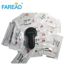 X100pcs 134,2 кГц 1,4*8 м парылене покрытием Технология радиочастотной идентификации, стеклянная бирка микрочип Ветеринарный Шприц+ 1 шт. низкочастотная rfid-метка для собак ID считыватель FDX-B ПЭТ-сканер