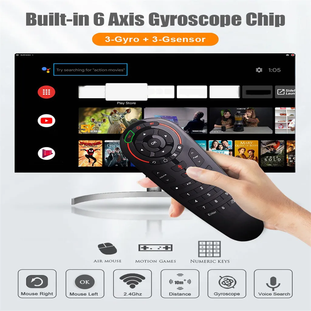 

G30 Remote control 2.4G Wireless Voice Air Mouse 33 keys IR learning Gyro Sensing Smart remote for Game android tv box#G20