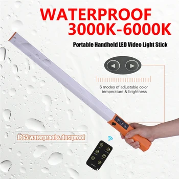 

Portable Handheld LED Video Light Photography Lamp Adjustable Brightness Color Temperature + Remote Control USB Charging Cable