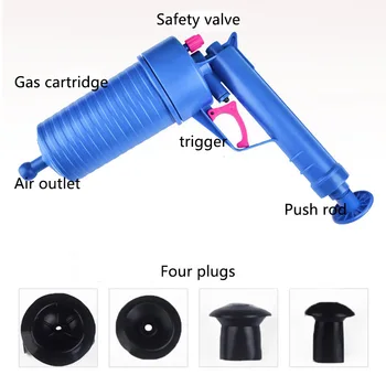 

Toilets High Pressure Air Drain Blaster Cleaner Pump Plunger Sink Pipe Clog Remover Toilets Bathroom Cleaner Kit With 4 Adapter