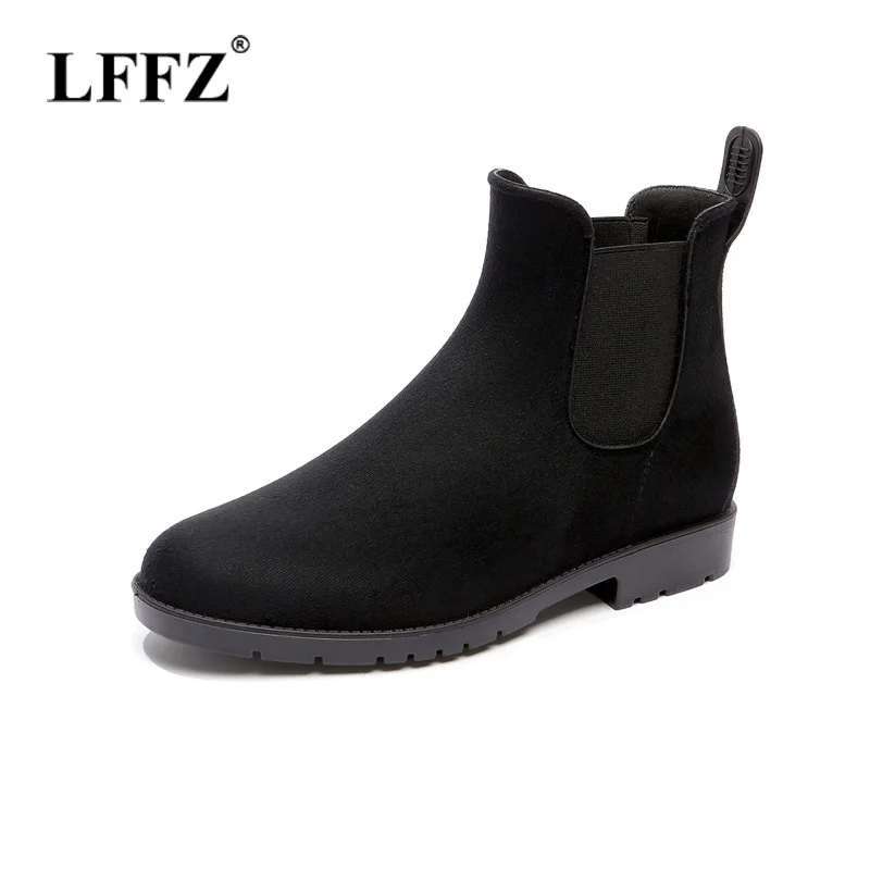 Lzzf/модные резиновые сапоги для дождливой погоды Модные ботинки челси Женские