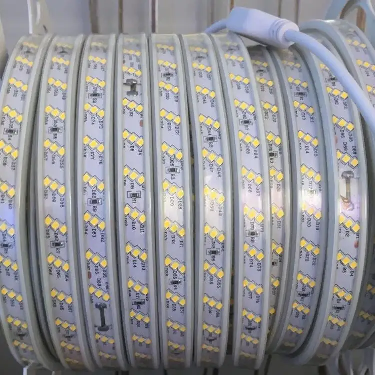 Водонепроницаемая светодиодная лента 220 В 2835 SMD 180 светодиодов/м трехрядная