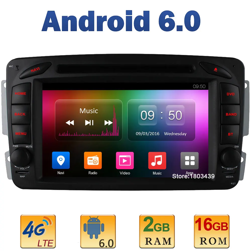 7 Quad Core 2GB RAM 4G LTE WIFI Android 6 Car DVD font b Radio b
