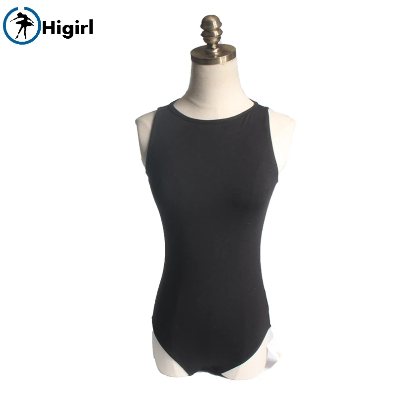 

girls high neck tank plunging back ballet leotards adult sexy dance costume clothing leotard black CS0064