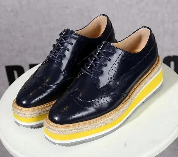 

Hot Fashion Casual Lace-up Women Shoes Cross-tied Solid Black Sequined Round Toe Flatform Platform Shoes Women Free Ship