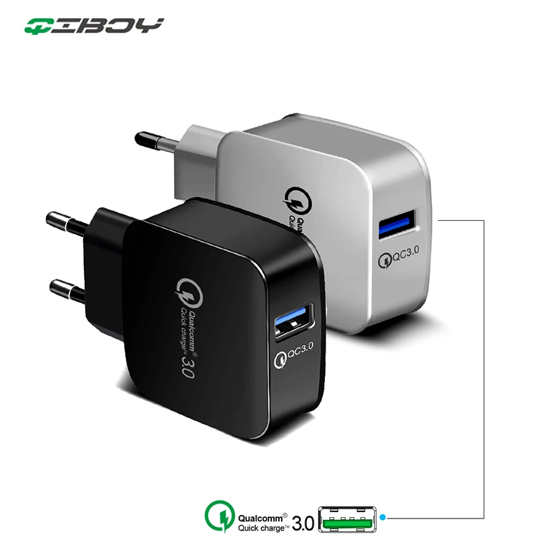 

Quick Charge 3.0 EU/US 18W Fast Charging USB QC 3.0 Wall Travel Universal Charger For iPhone 7 8 Huawei P30 Samsung S10 Xiaomi 9