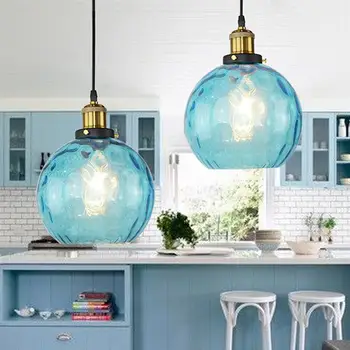 

Simple Round Glass Pendant Light Art Hanging Light Cover Creative Modern Single Head Droplight Bar Nordic Personalized Fixture
