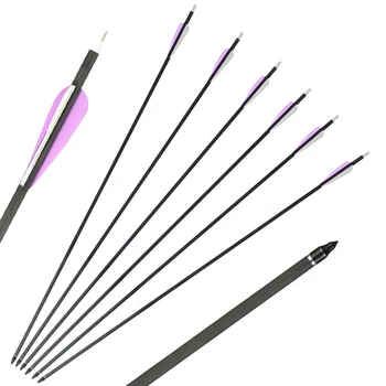 

12 pieces 79cm spine 350 mixed carbon fiber archery arrow competition and game shooting use