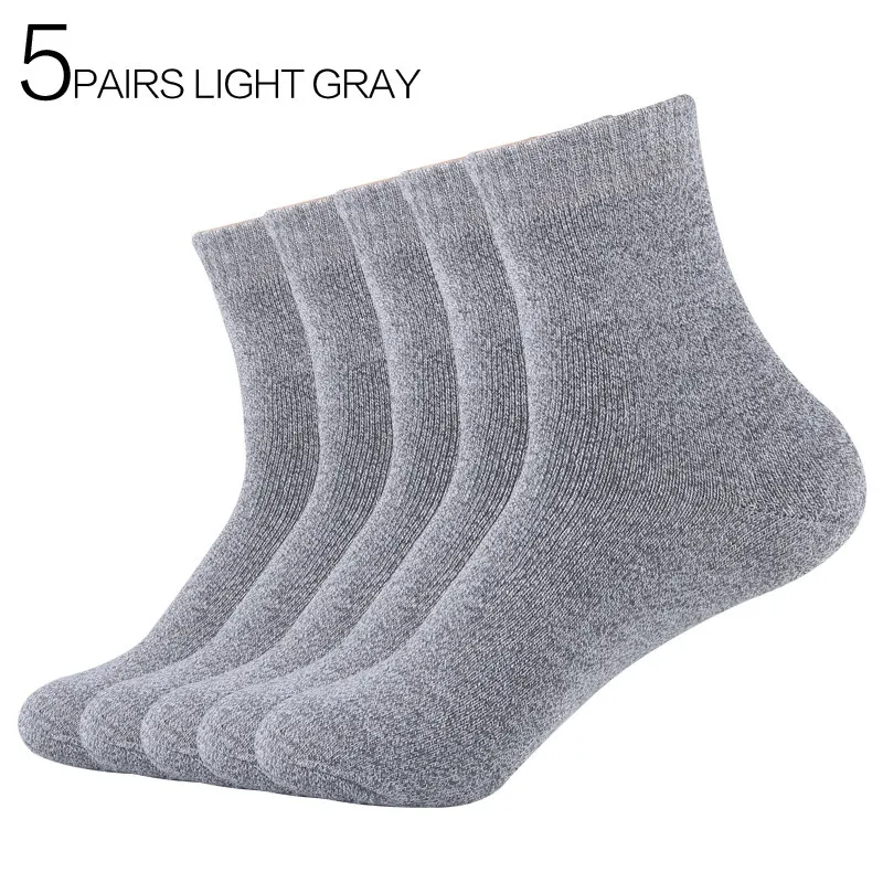 5 пар/лот, Eur36-42, женские Модные Цветные махровые носки, зимние плотные теплые женские махровые хлопковые носки, 10 ярких цветов, S328 - Цвет: 5Pair Light Gray