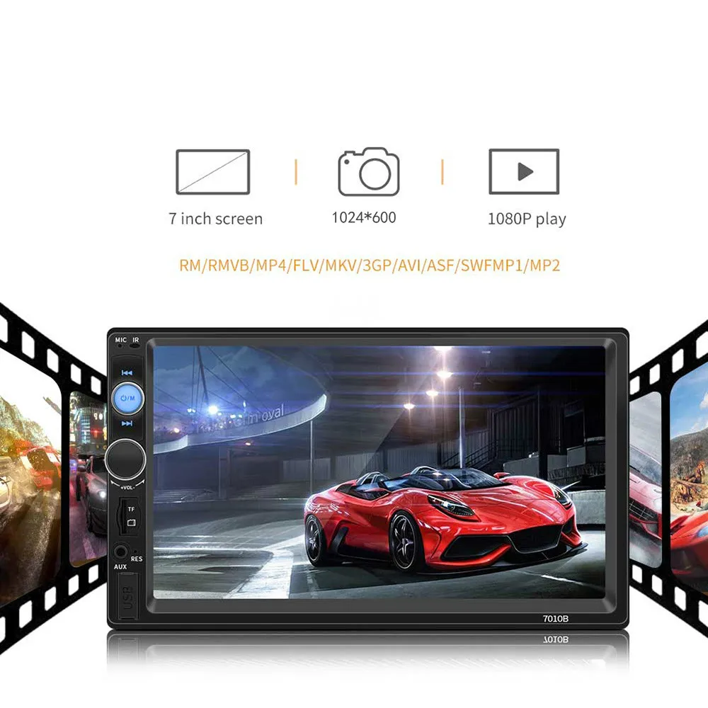 Авторадио 2Din Авторадио Bluetooth USB/TF/FM камера резервный монитор новый емкостный HD экран/высокое цифровое дистанционное управление/Ipod Link