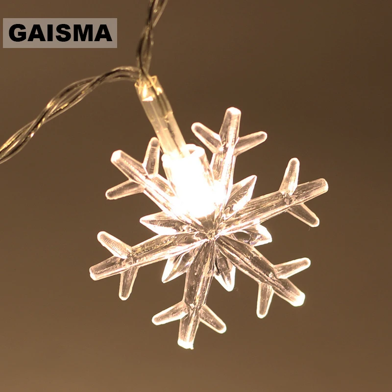 

1.5M 3M 6M Battery Operated LED String Lights Snow Garland Christmas Fairy Lights Decoration For Holiday Party Wedding Lighting