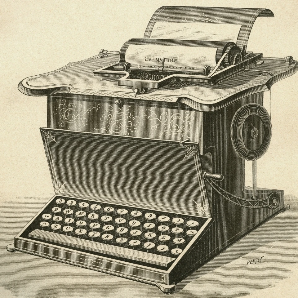 19Th Century Typewriter. From El Museo Popular Published Madrid  1887 Poster Print (28 x 26)
