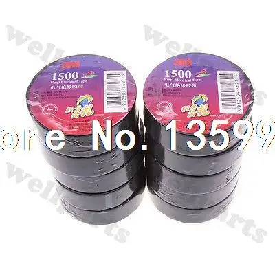 

10 Rolls 3M 1500 Vinyl Electrical Tape Insulation Adhesive Tape Black