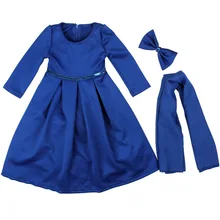 Musulman Filles À Manches Longues Robe + Chapeaux + Arc Trois-Pièce Costumes Robe Enfant Fille Enfants Vêtements Printemps Automne filles Robes