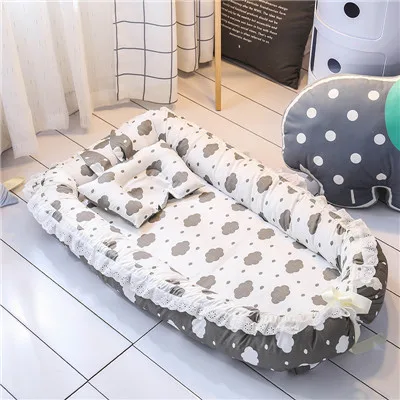 90*55 см портативная бионическая кровать для малышей, хлопковая колыбель, детская люлька, бампер, складная спальная кровать для новорожденных, дорожный бампер для кровати - Цвет: C6