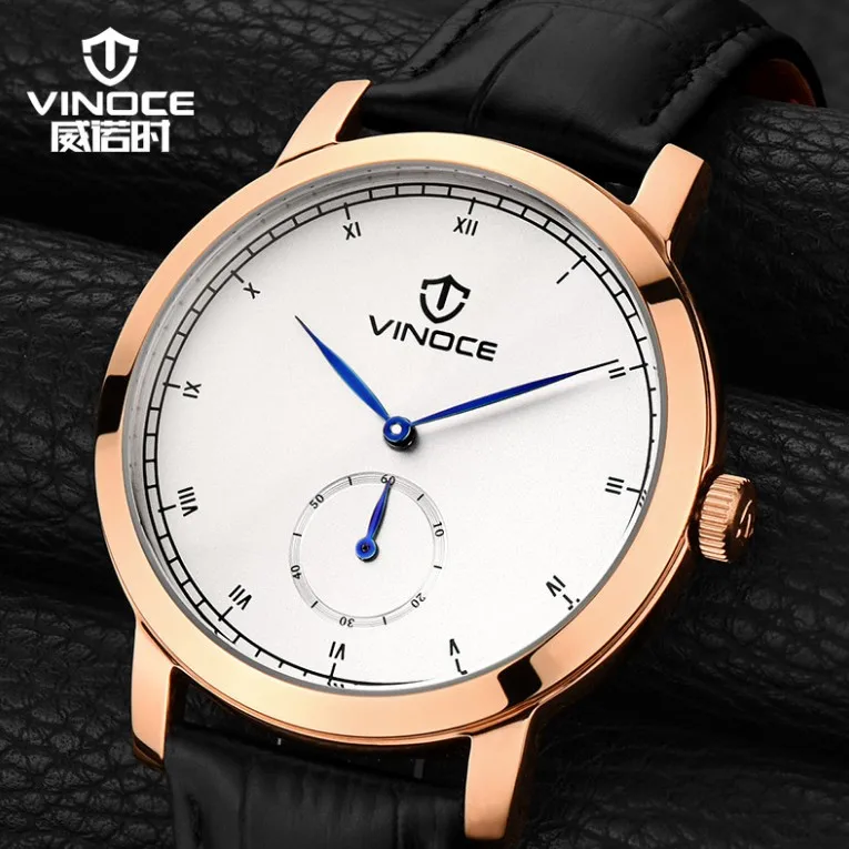 

VINOCE Brand 30 Bar Diving Sports Watches Men Luminous Business Leather Men's Quartz Watch Relogio Masculino erkek kol saati