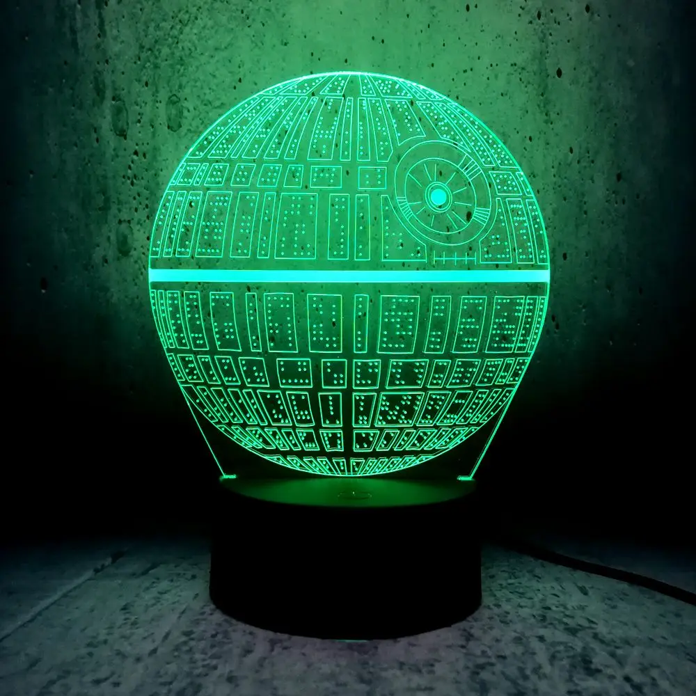 Death Star Star Wars 3D LED Lava Night Light Bedroom Bedside Lamp Decor Boys Kid 