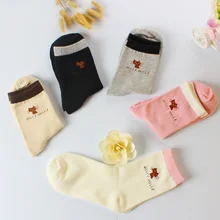 Autumn Women Socks Hosiery/ Knit Cotton Short Socks Casual Character Cat Socks High Quality Warm Soft Ladies Socks 1Lot/5Pairs