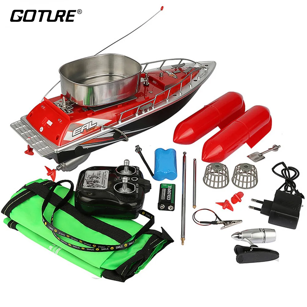 Goture Mini bateau de pêche RC télécommande 200 M 5 7 heures détecteur de poisson carpe truite brochet matériel de pêche bon pour les bateaux de pêche