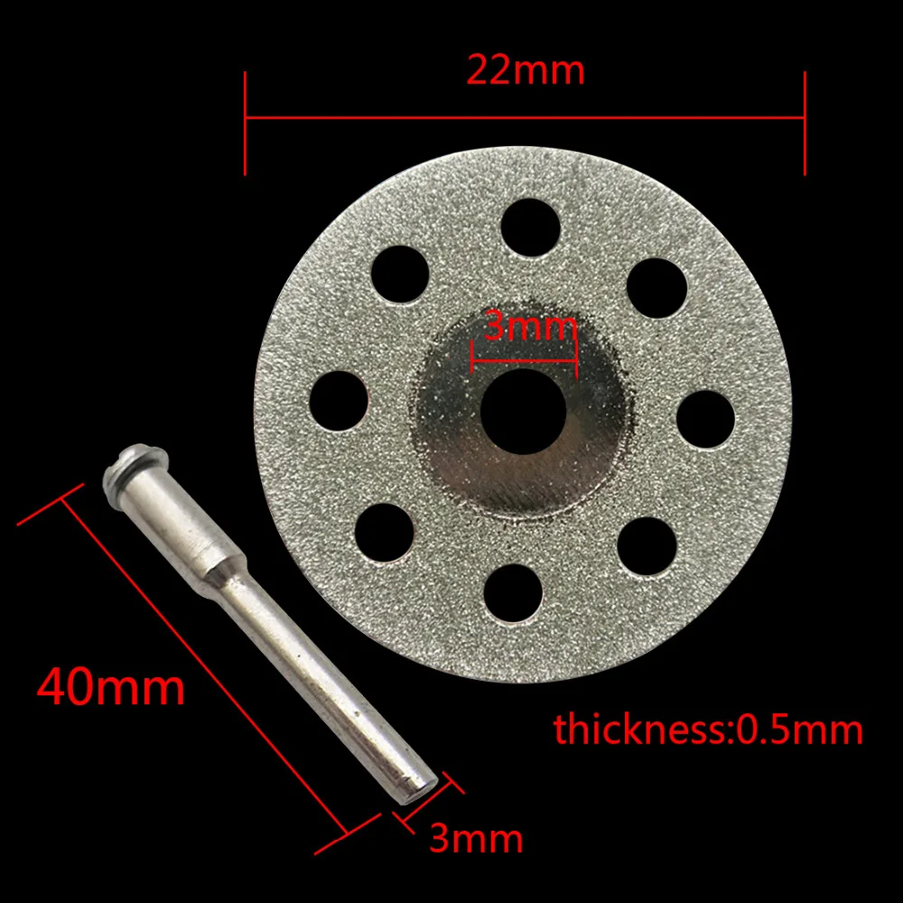 10 шт. наждачные Алмазные с покрытием двухсторонние режущие диски отрезные лезвия шлифовальный диск с 3,0 мм оправкой для вращающихся инструментов Dremel