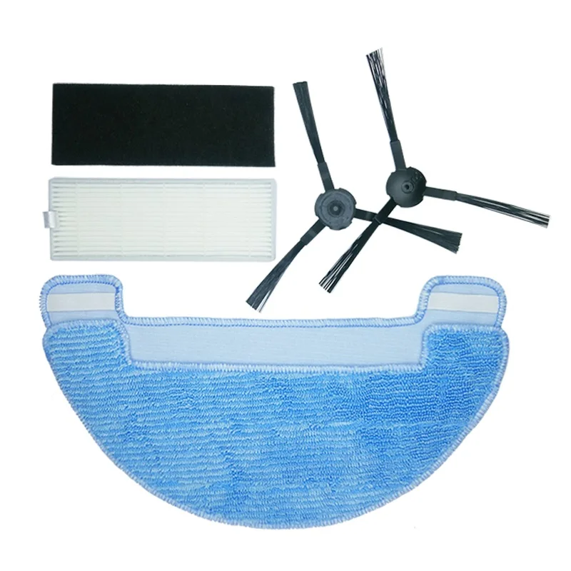 2x Side brush 1x hepa filter 1 sponge 2x mop cloth for chuwi ilife a4s a4 robot vacuum cleaner parts cleaning mop brushes filter quickie back drainer sponge mop refill