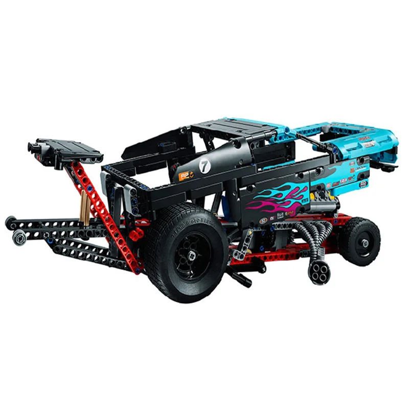 647 шт. технология техника гоночный автомобиль прямая линия скоростной автомобиль 2в1 строительный блок модель игрушка детский подарок