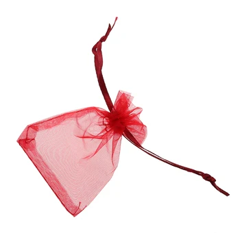 

100 pcs New Jewellery Gift Bag Organza Bag Red